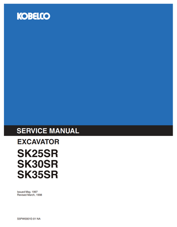 KOBELCO SK25SR SK30SR SK35SR HYDRAULIC EXCAVATOR