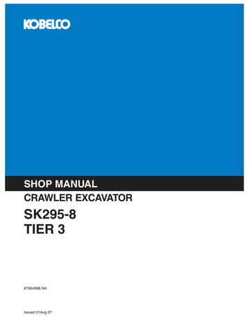 KOBELCO SK295-8 TIER 3 CRAWLER EXCAVATOR