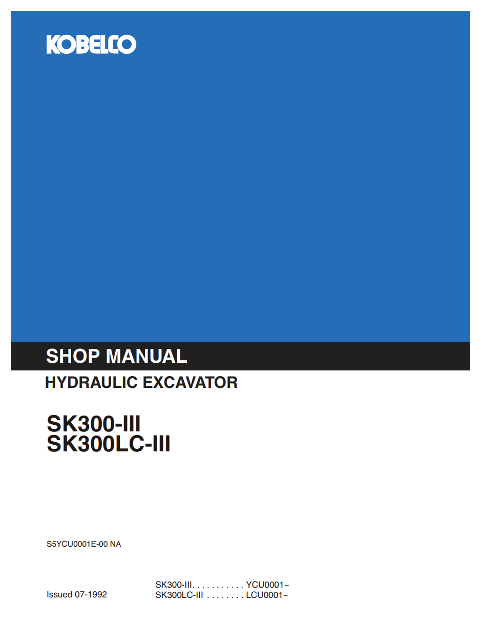 KOBELCO SK300-III, SK300LC-III CRAWLER EXCAVATOR