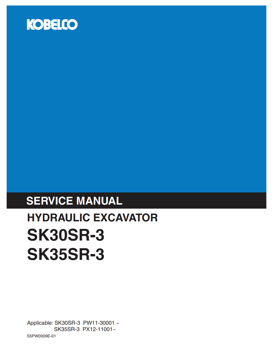 KOBELCO SK30SR-3 SK35SR-3 CRAWLER EXCAVATOR