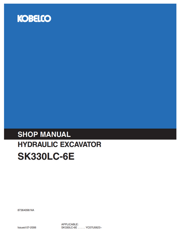 KOBELCO SK330LC-6E CRAWLER EXCAVATOR