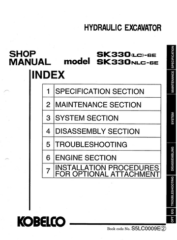 KOBELCO SK330LC-6E, SK330 NLC-6E EXCAVATOR