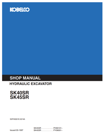 KOBELCO SK40SR SK45SR CRAWLER EXCAVATOR