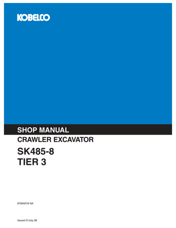 KOBELCO SK485-8 TRIER 3 HYDRAULIC EXCAVATOR