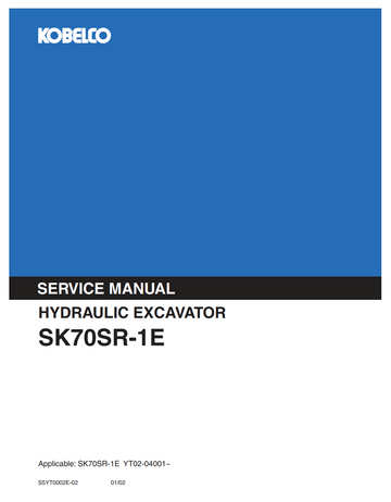 KOBELCO SK70SR-1E CRAWLER EXCAVATOR