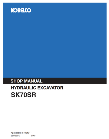 KOBELCO SK70SR CRAWLER EXCAVATOR