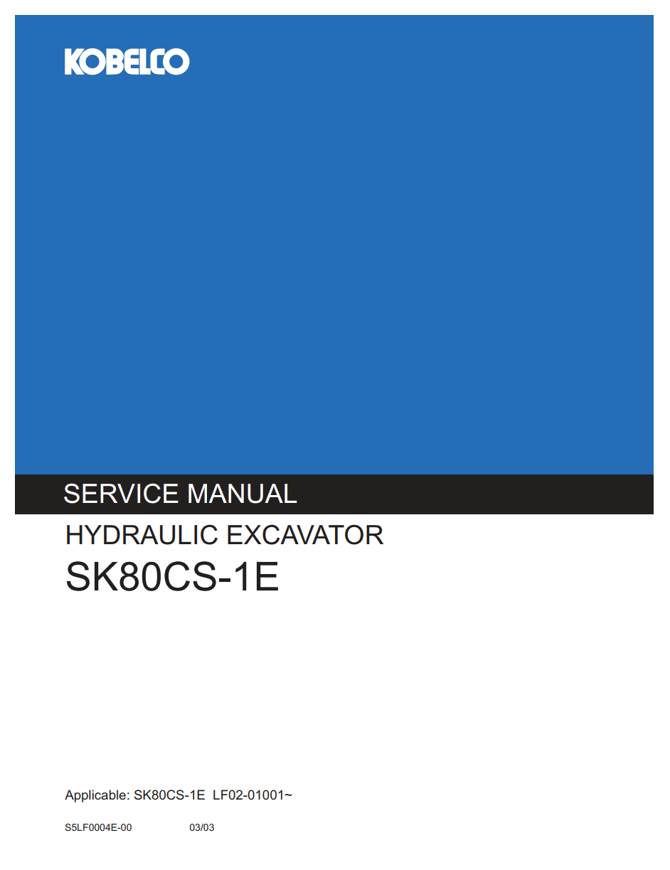 KOBELCO SK80CS-1E CRAWLER EXCAVATOR