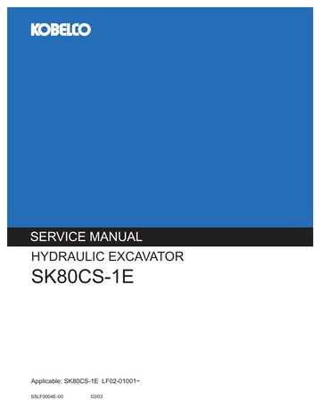 KOBELCO SK80CS-1E CRAWLER EXCAVATOR