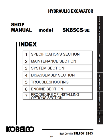 KOBELCO SK85CS-3E CRAWLER EXCAVATOR