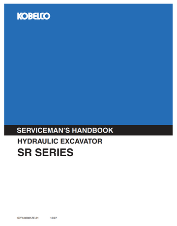 KOBELCO SR SERIES SK15SR SK20SR SK25SR SK30SR SK35SR SK4OSR SK45SR SERVICEMAN’S HANDBOOK