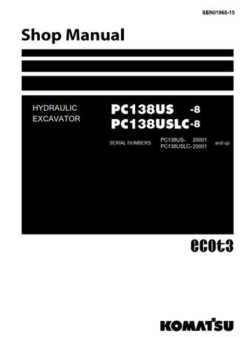KOMATSU PC138US-8, PC138USLC-8 HYDRAULIC EXCAVATOR
