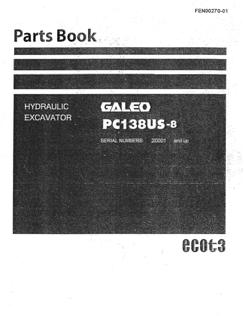KOMATSU PC138US-8, PC138USLC-8 EXCAVATOR PARTS CATALOG