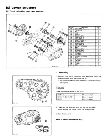 KUBOTA KH 36 41 51 61 66 91 101 151 EXCAVATOR