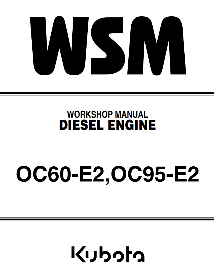 KUBOTA OC60-E2 AND OC95-E2 DIESEL ENGINE