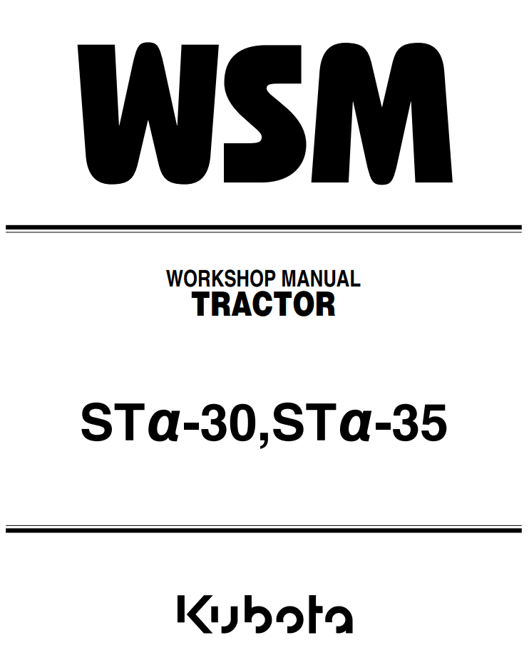 KUBOTA STa-30 STa-35 ALPHA TRACTOR