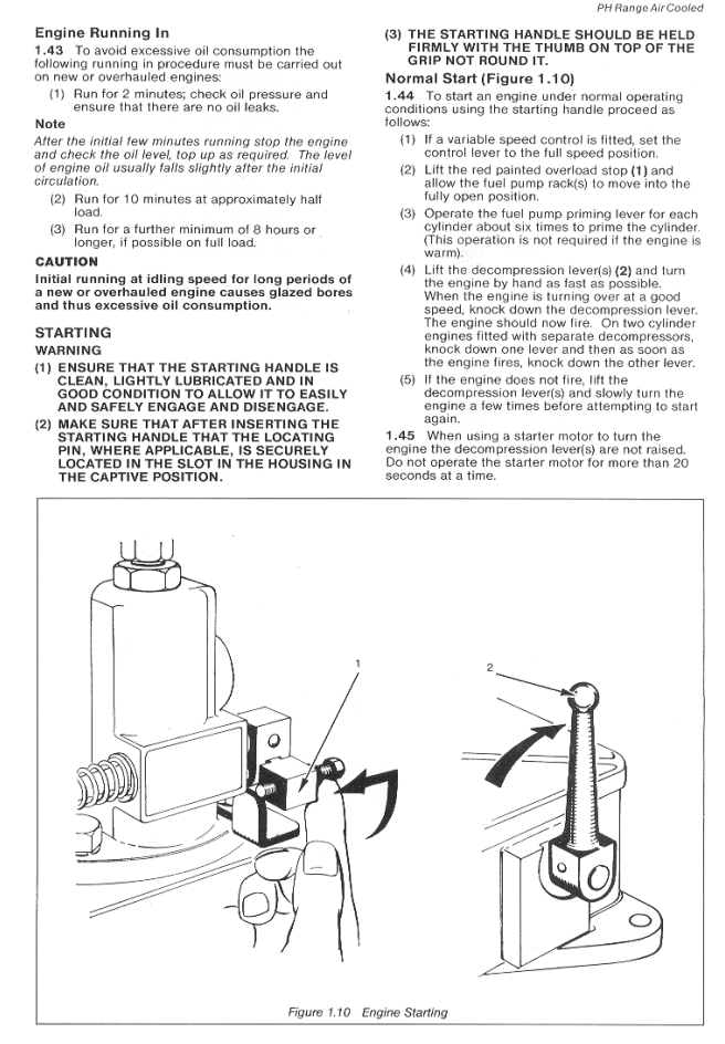 LISTER PETTER PH RANGE PH1 PH2 PH1W PH2W DIESEL ENGINE