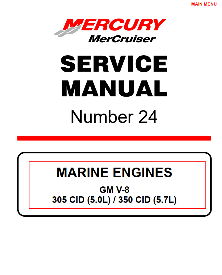 MERCURY MERCRUISER BLACK SCORPION 5.0L 5.7L 6.2L V-8