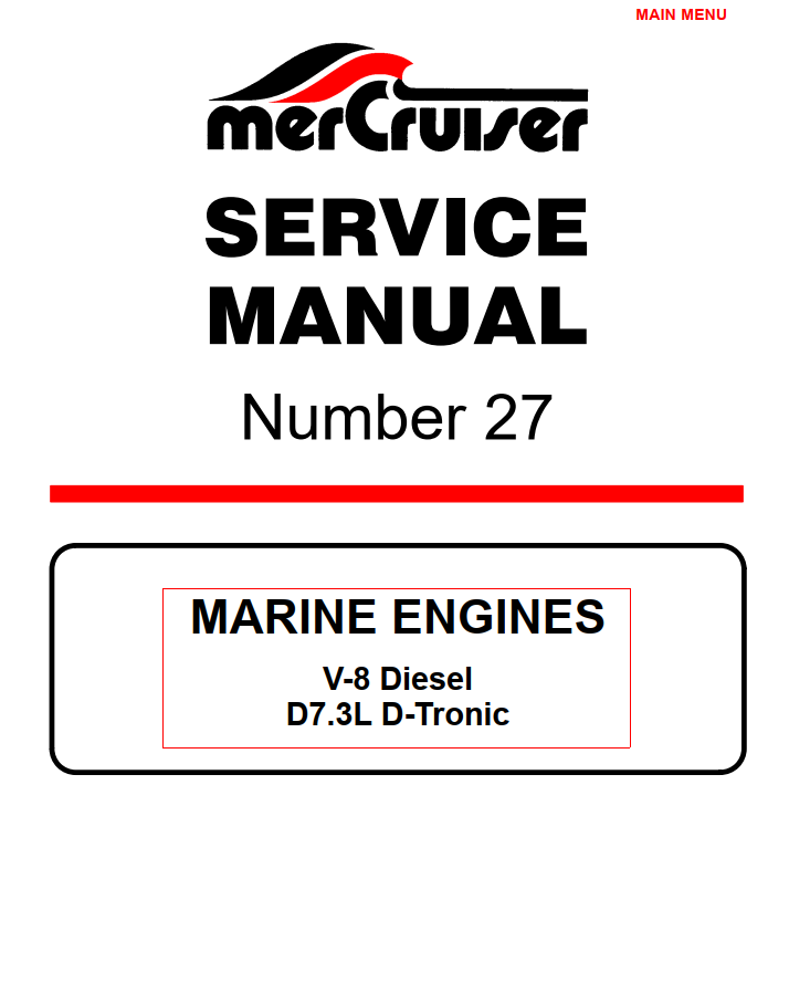 MERCURY MERCRUISER D 7.3L D-TRONIC V8 DIESEL MARINE #27 1998-2002