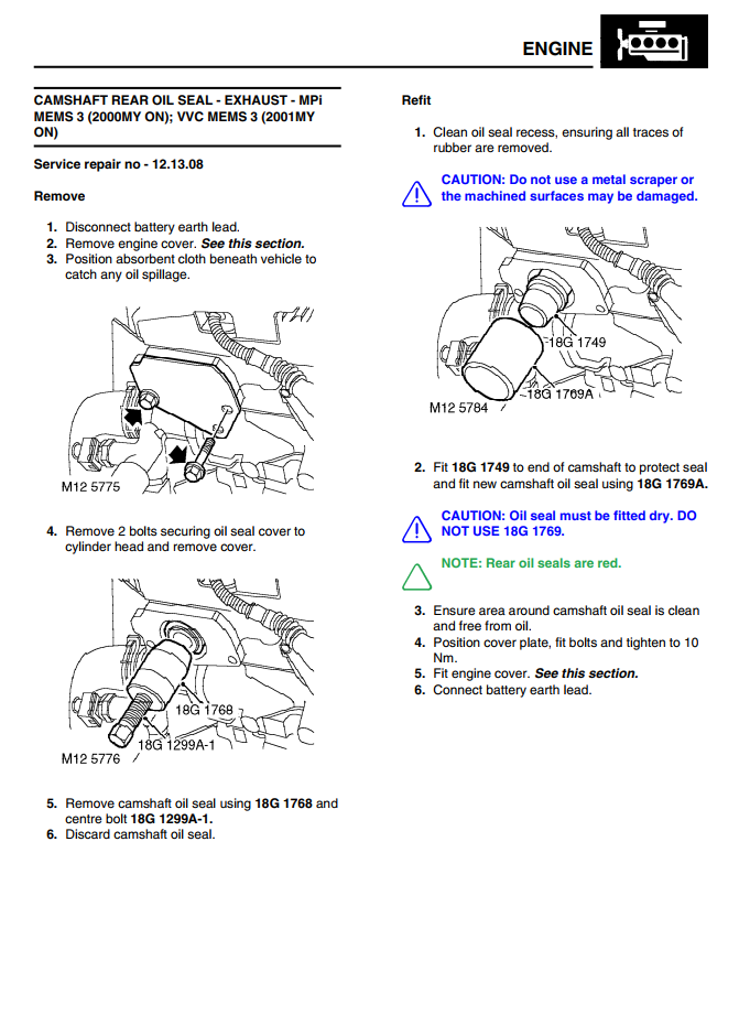 MG F MGF ROADSTER 1995-2002
