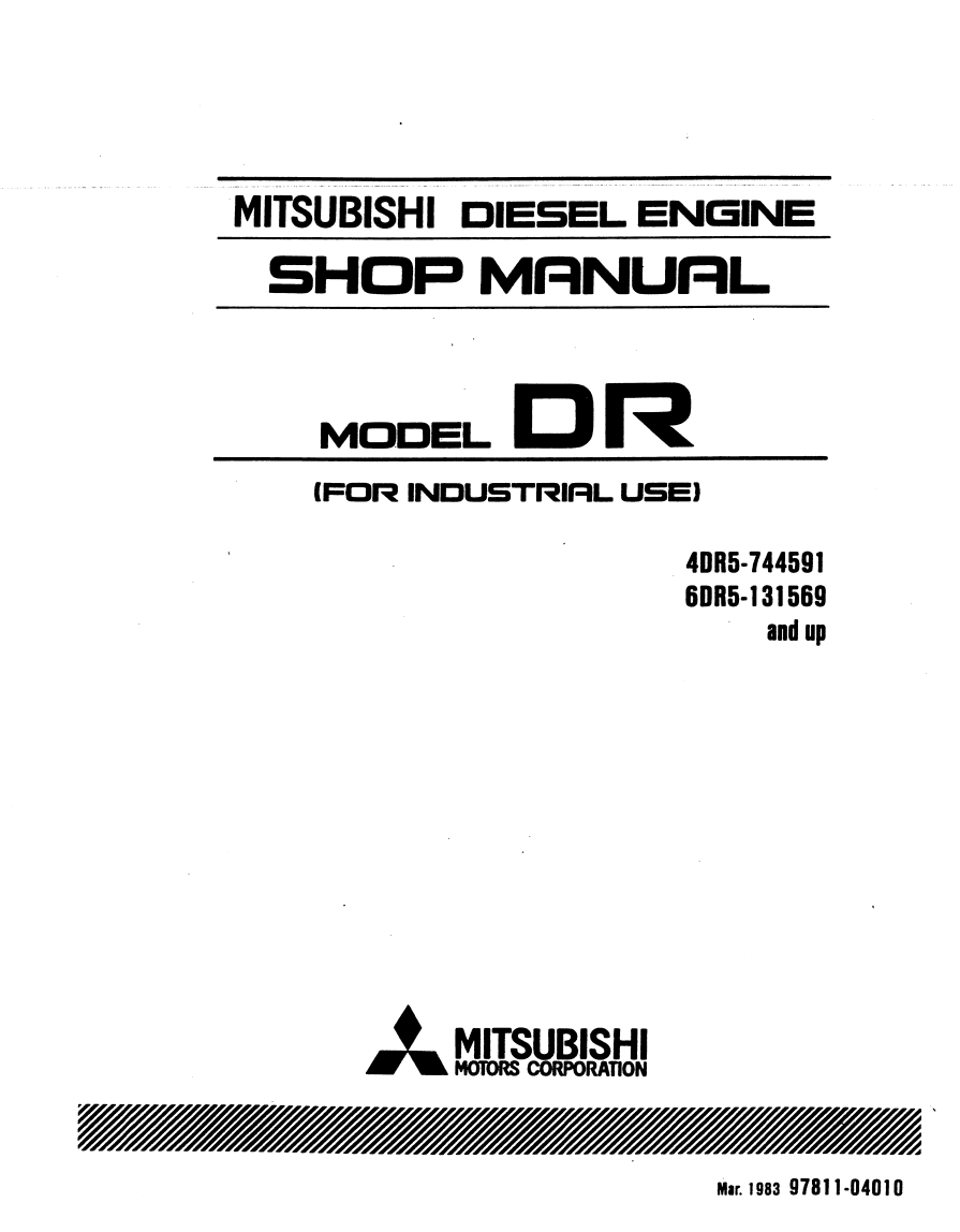 MITSUBISHI 4DR5 6DR5 INDUSTRIAL DIESEL ENGINE