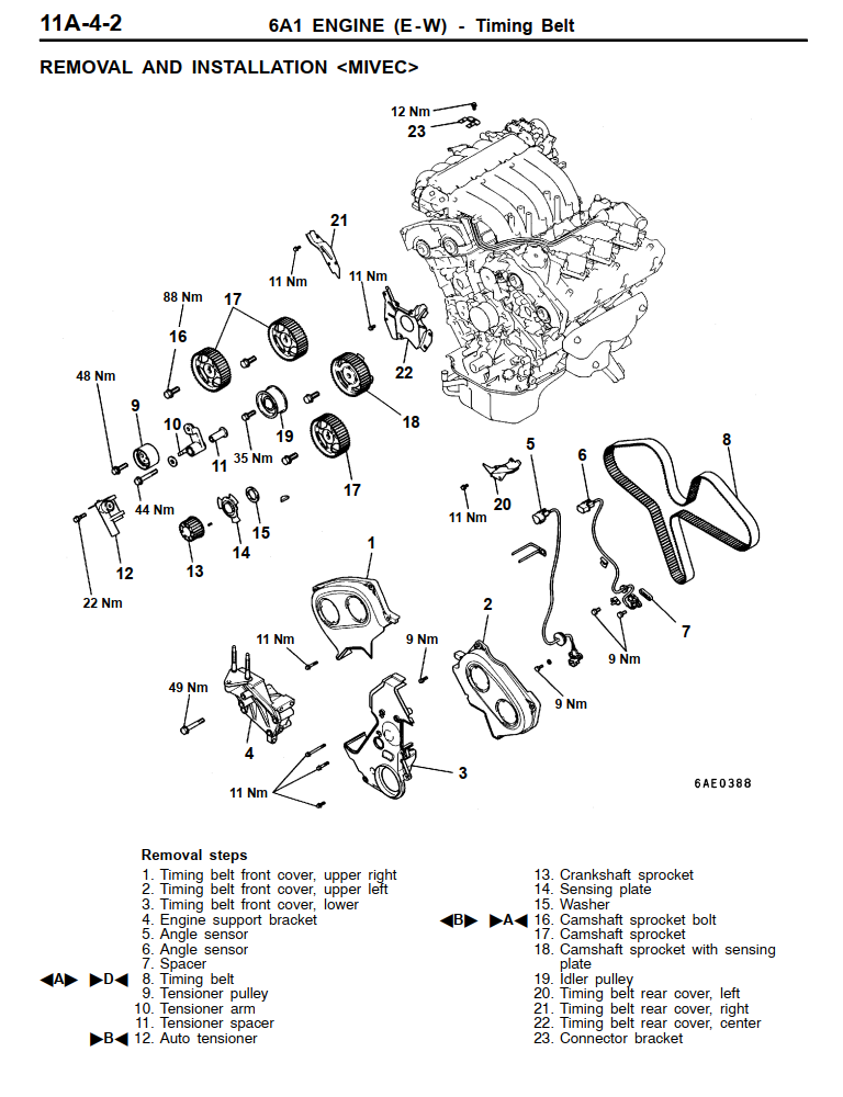 MITSUBISHI 6A1 6A12 2.0L 6A13 2.5L V6 ENGINE