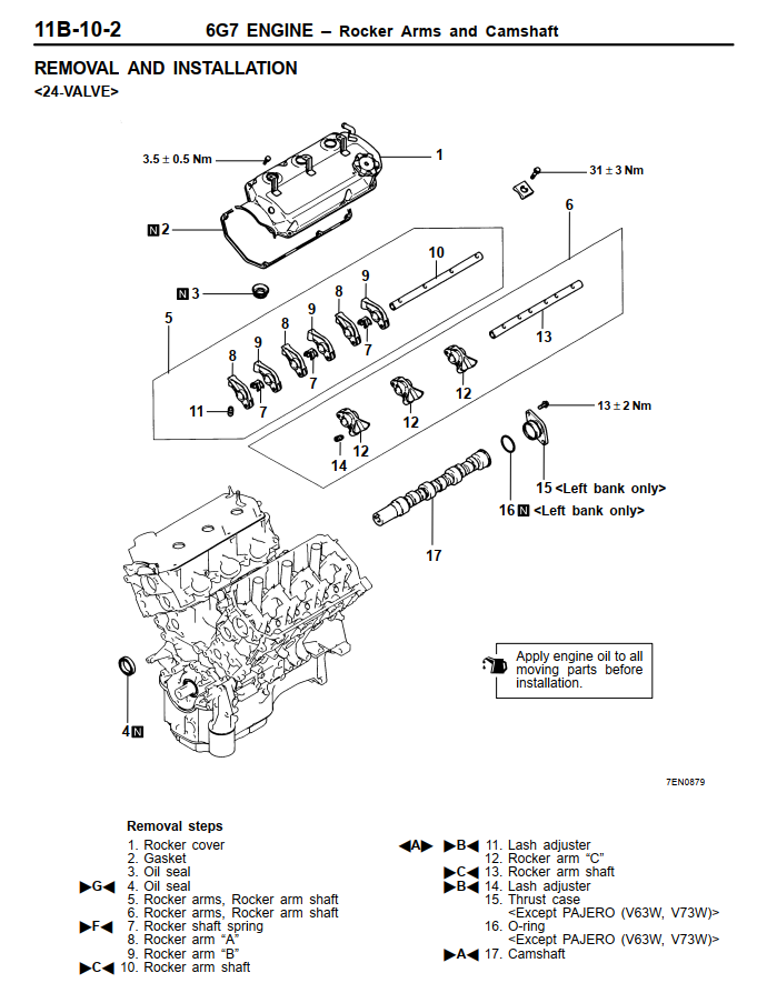 MITSUBISHI 6G7 6G72 6G73 6G74 6G75 V6 ENGINE