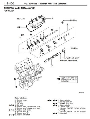 MITSUBISHI 6G7 6G72 6G73 6G74 6G75 V6 ENGINE