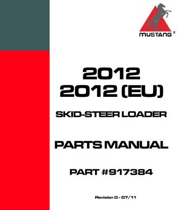 MUSTANG 2012 2012 EU SKID STEER LOADER