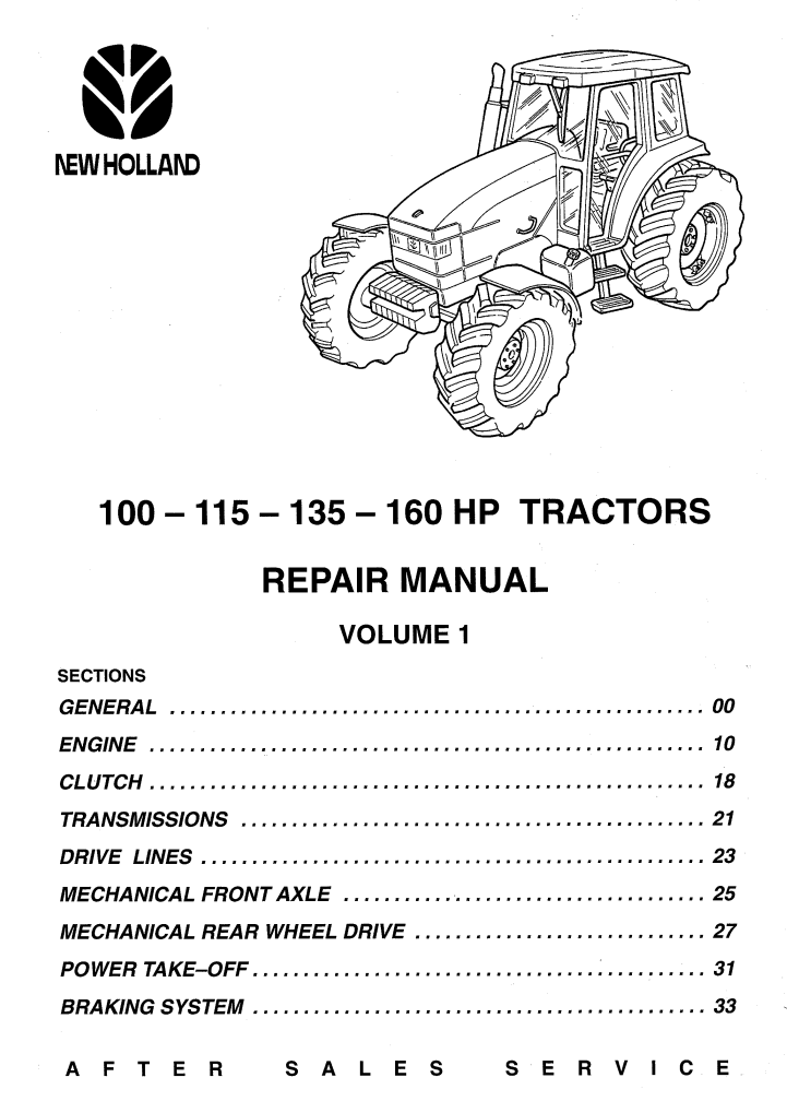 NEW HOLLAND 100HP 115HP 135HP 160HP TRACTOR