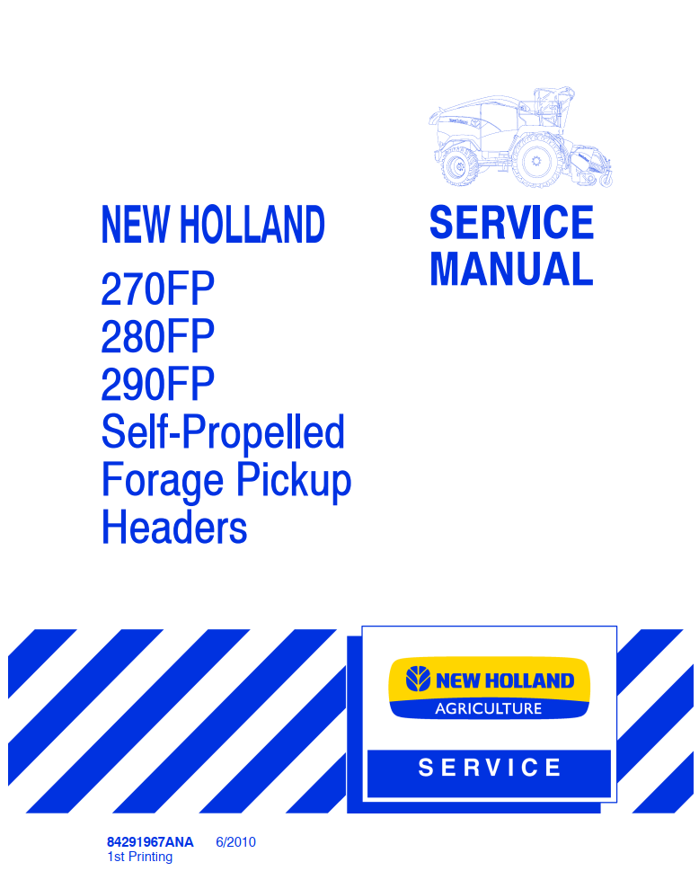 NEW HOLLAND 270FP 280FP 290FP FORAGE PICKUP HEADER