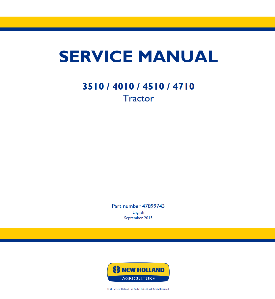 NEW HOLLAND 3510 4010 4510 4710 TRACTOR