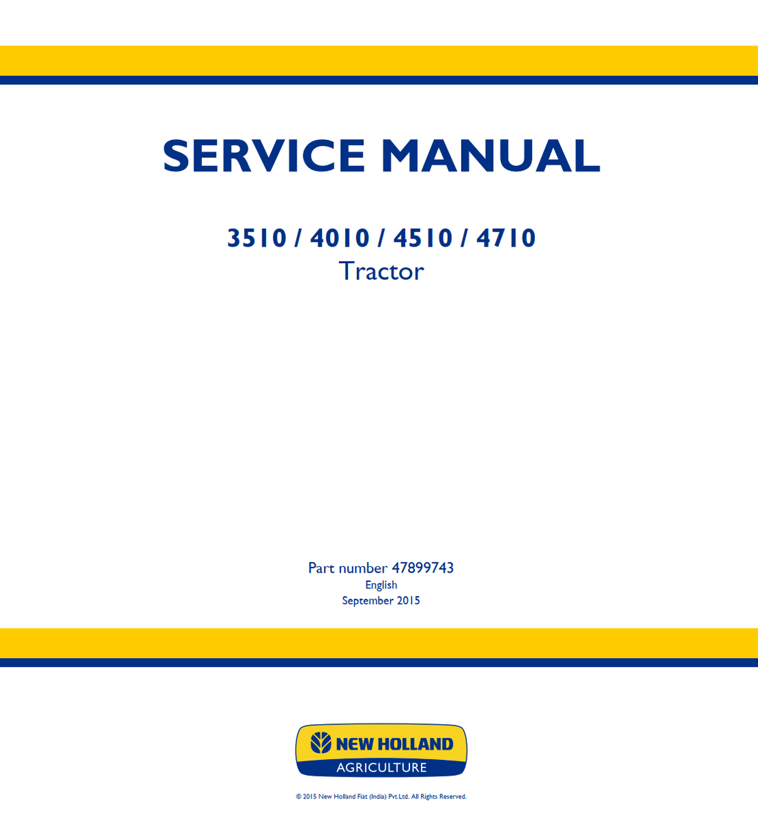 NEW HOLLAND 3510 4010 4510 4710 TRACTOR