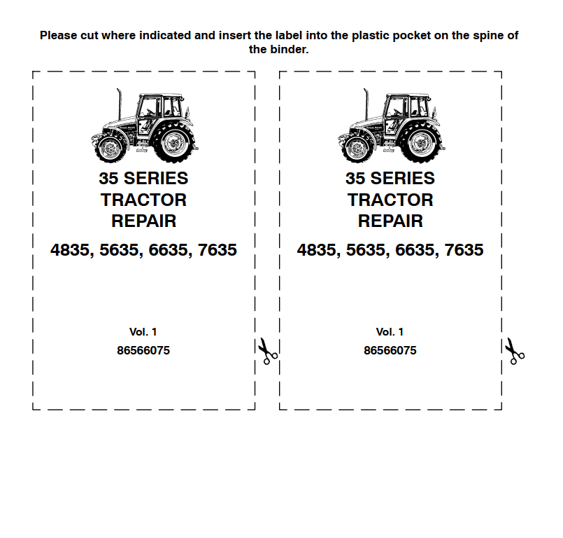 NEW HOLLAND 35 SERIES 4835 5635 6635 7635 TRACTOR