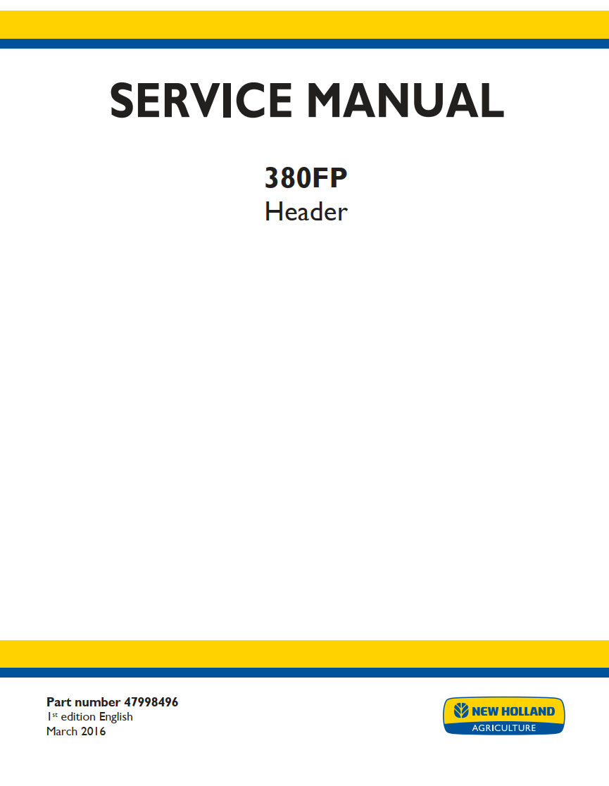 NEW HOLLAND 380FP HEADER