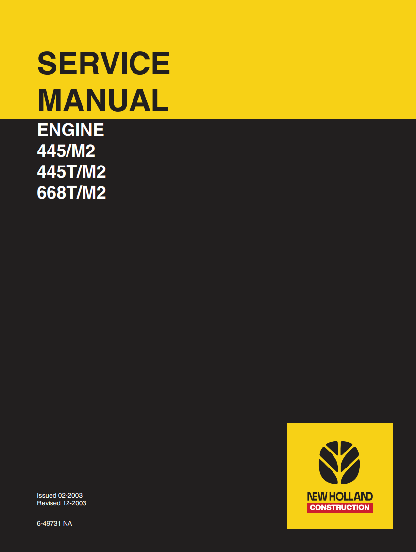 NEW HOLLAND 445 M2 445T M2 668T M2 ENGINE