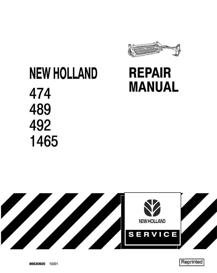 NEW HOLLAND 474 489 492 1465 HAYBINE MOWER CONDITIONER