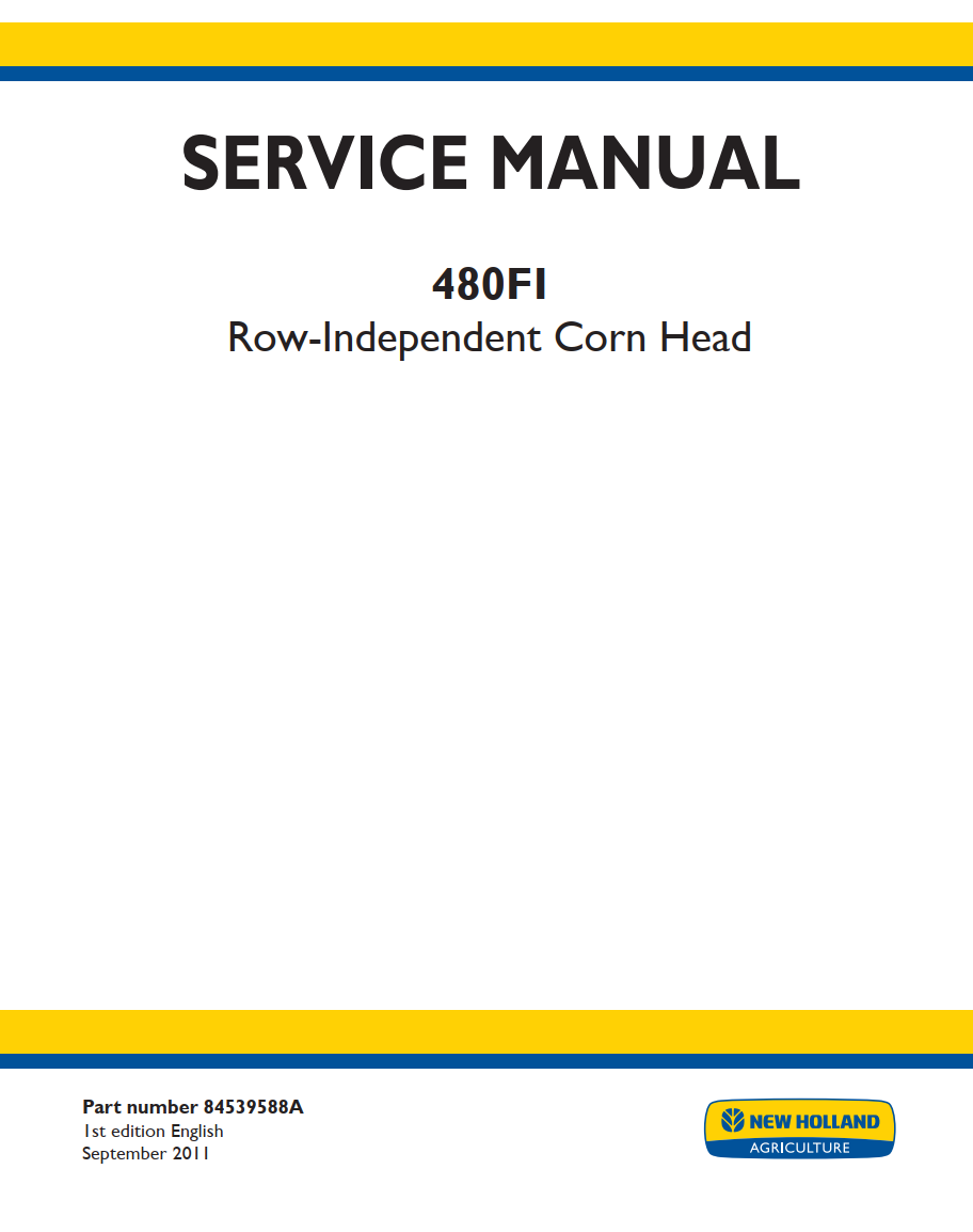 NEW HOLLAND 480FI ROW INDEPENDENT CORN HEAD FORAGE HARVESTER
