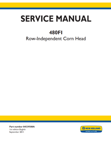 NEW HOLLAND 480FI ROW INDEPENDENT CORN HEAD FORAGE HARVESTER