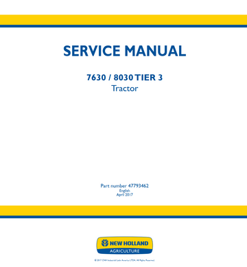 NEW HOLLAND 7630 8030 TIER 3 4WD TRACTOR