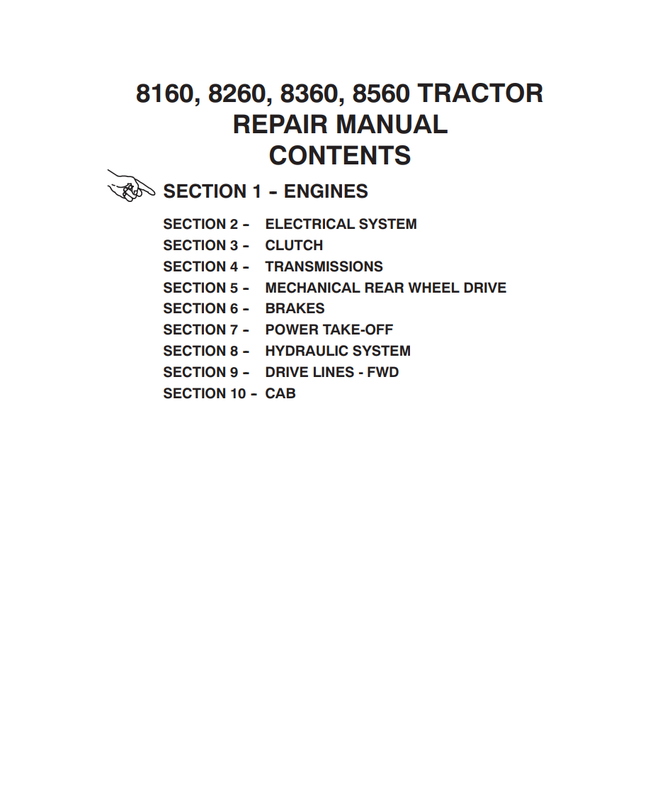 NEW HOLLAND 8160 8260 8360 8560 TRACTOR