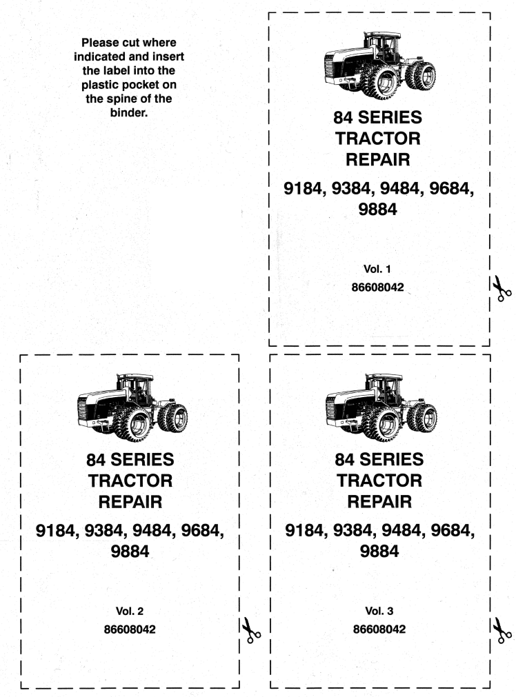 NEW HOLLAND 84 SERIES 9184 9384 9484 9684 9884 TRACTOR