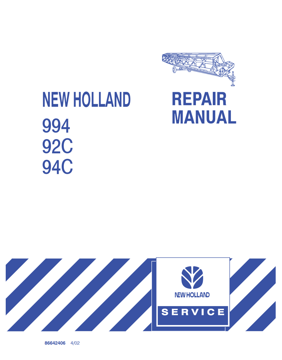 NEW HOLLAND 994 92C 94C DRAPER HEADER
