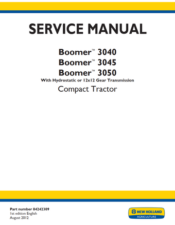 NEW HOLLAND BOOMER 3040 3045 3050 HYDROSTATIC 12X12 GEAR TRACTOR
