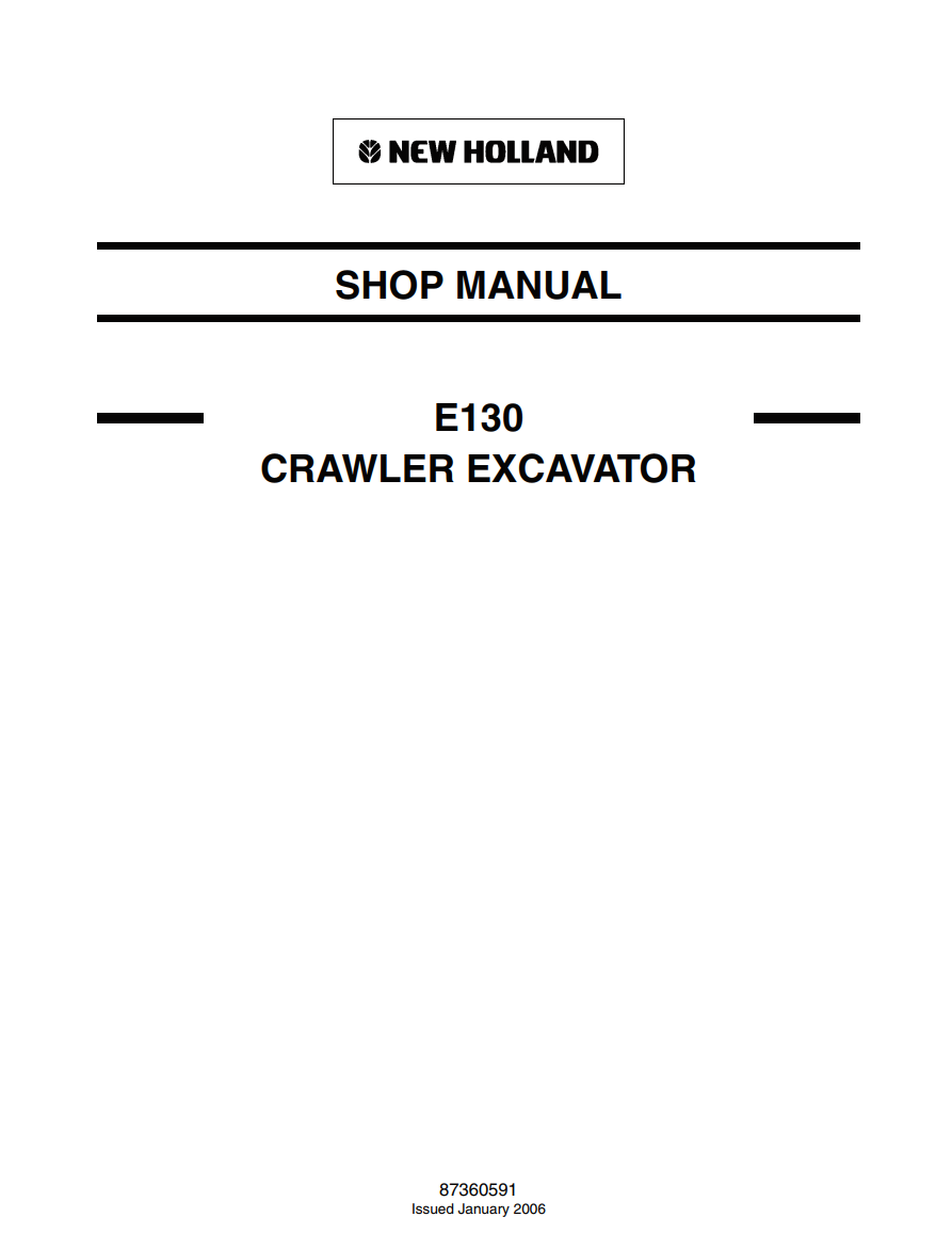 NEW HOLLAND E130 CRAWLER HYDRAULIC EXCAVATOR