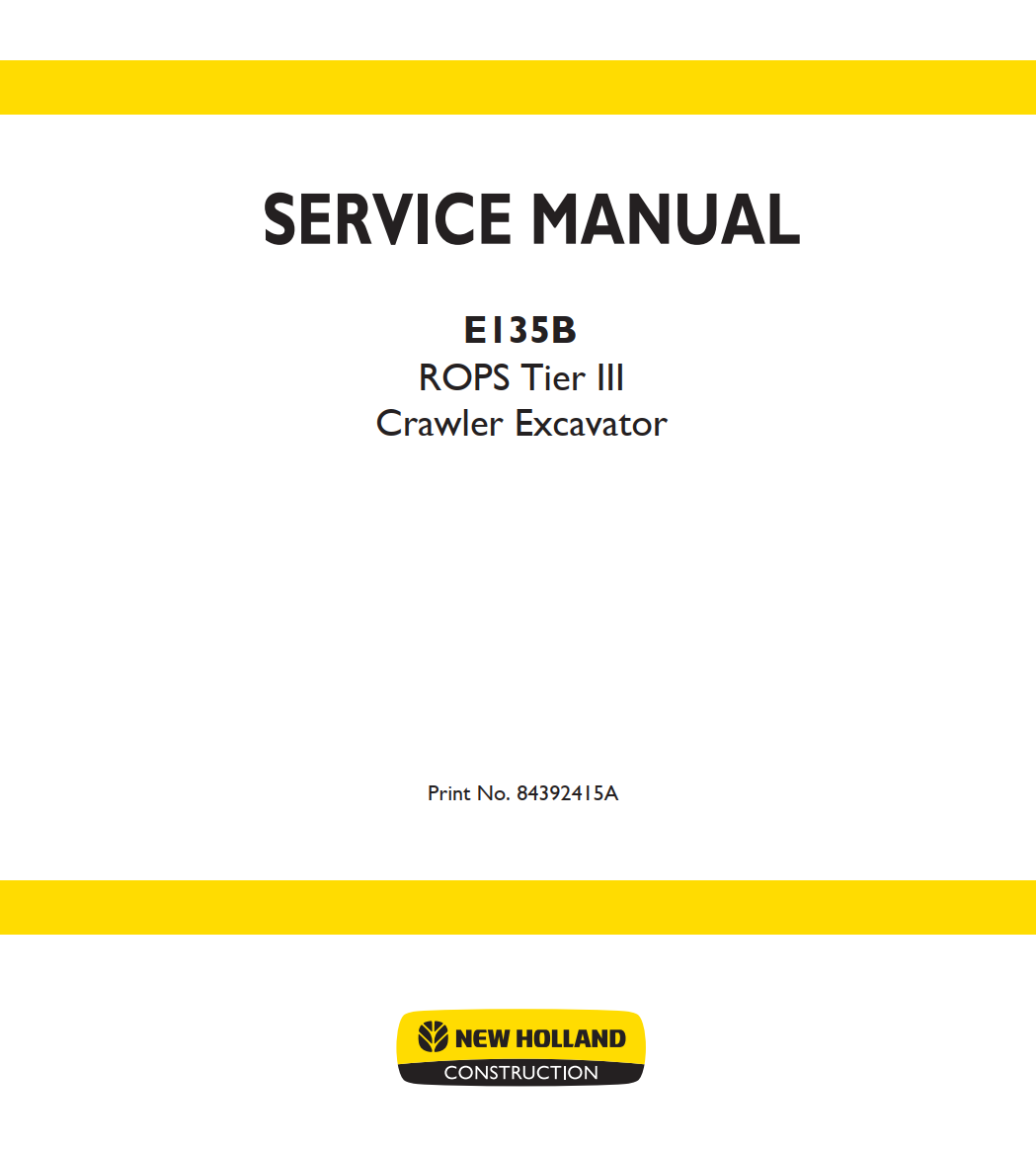 NEW HOLLAND E135B ROPS TIER 3 III CRAWLER EXCAVATOR
