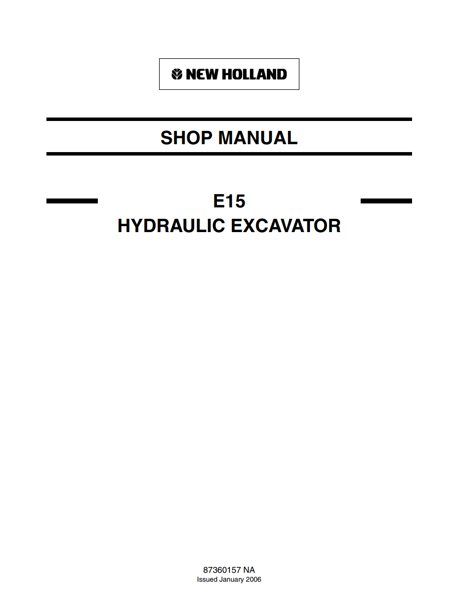 NEW HOLLAND E15 HYDRAULIC EXCAVATOR