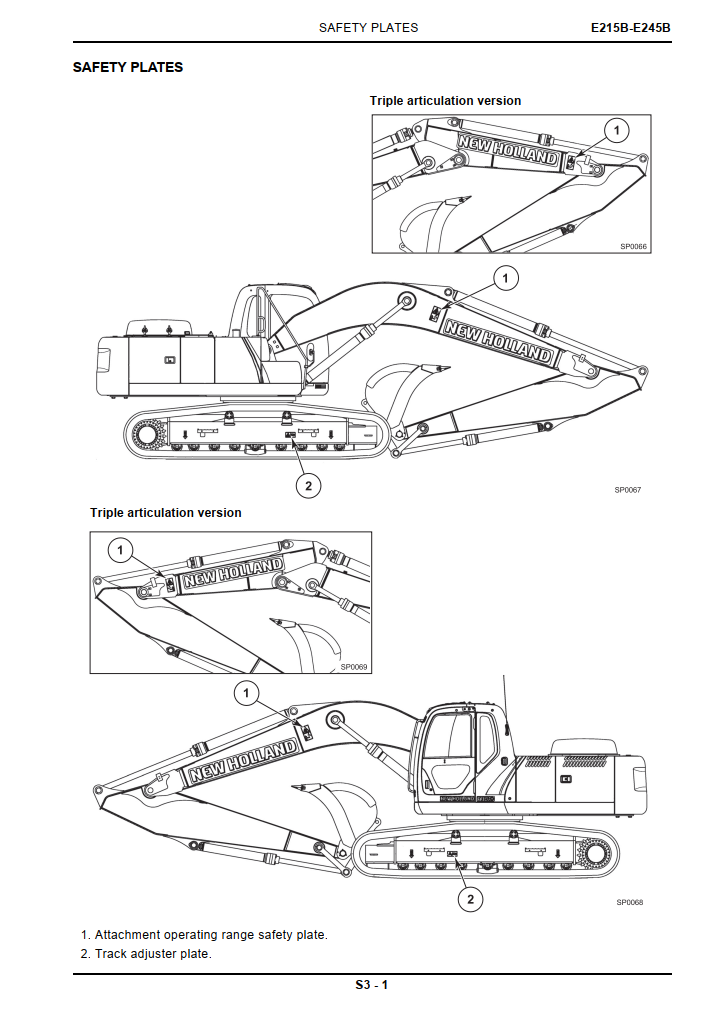 NEW HOLLAND E215B E245B CRAWLER EXCAVATOR