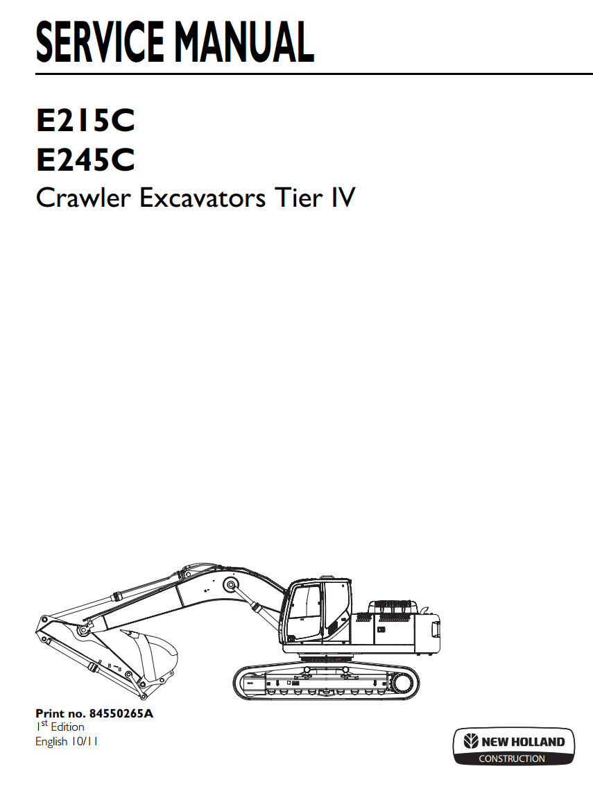 NEW HOLLAND E215C E245C TIER 4 IV CRAWLER EXCAVATOR