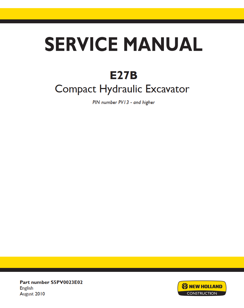 NEW HOLLAND E27B E27 B COMPACT HYDRAULIC EXCAVATOR