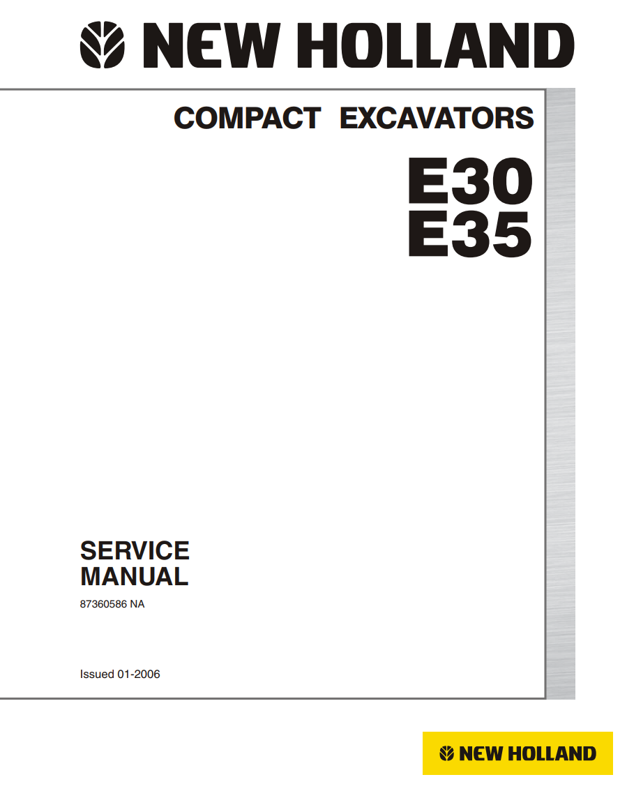 NEW HOLLAND E30 E35 COMPACT EXCAVATOR